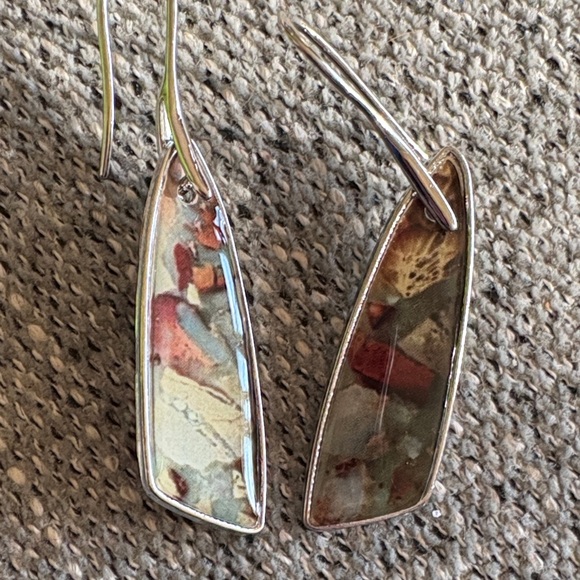 Elegant Silver and Multicolor Earrings - Picture 2 of 2